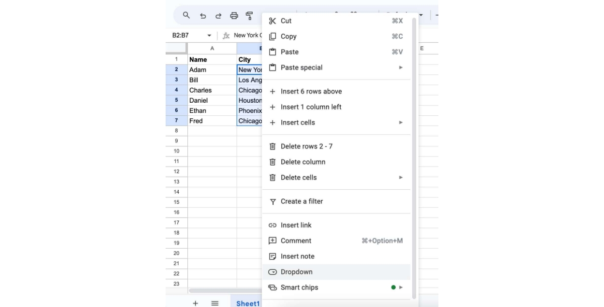 How To Make A Dropdown List In Google Sheets - Tutorial