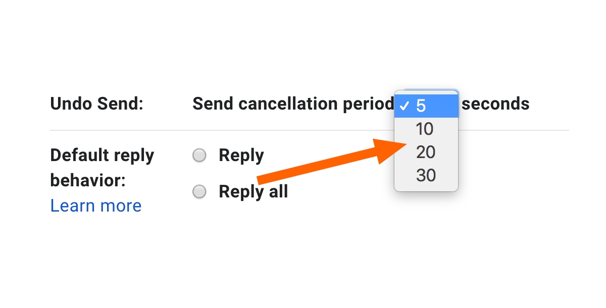 How to change the amount of time allowed to undo send Step 1