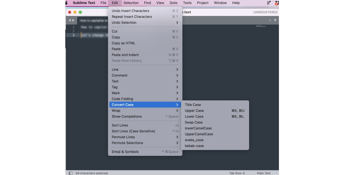 How to Change or Capitalize Case in Sublime Text