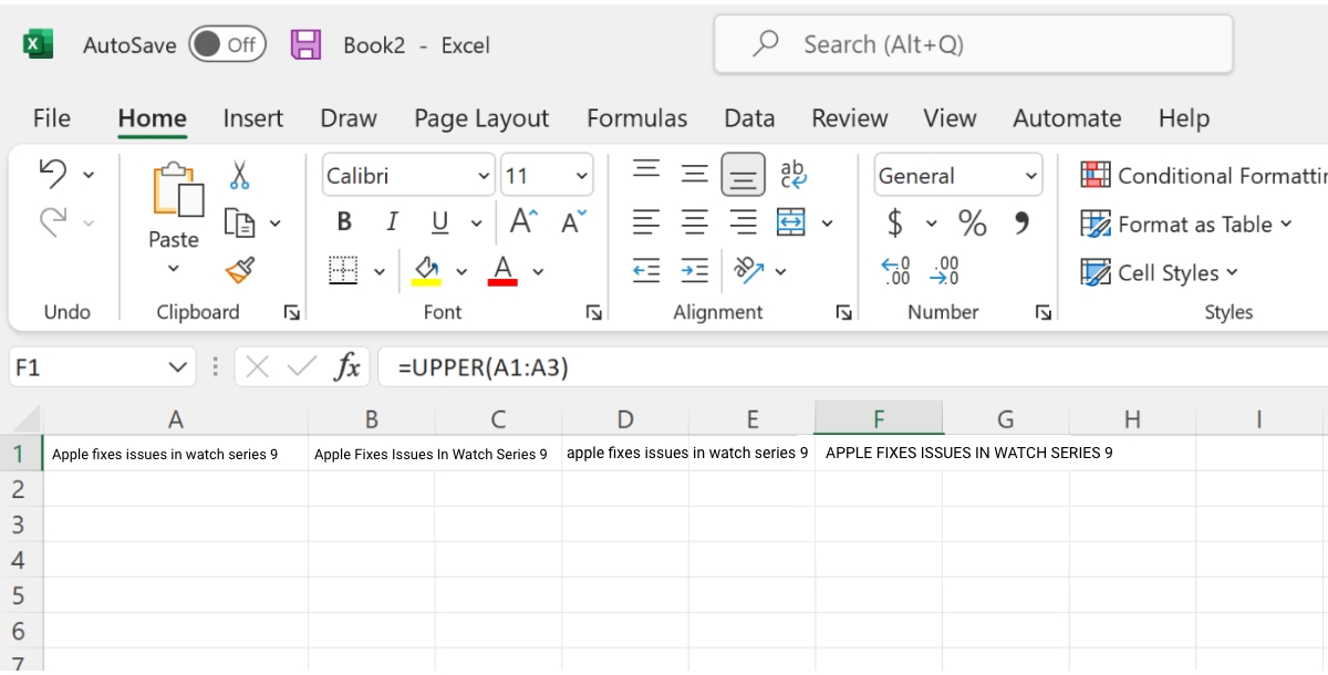 How to Change or Capitalize Case in Excel