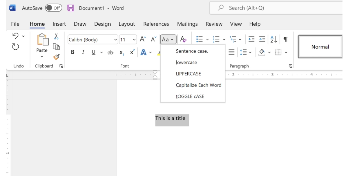 How to Change or Capitalize Case in Word