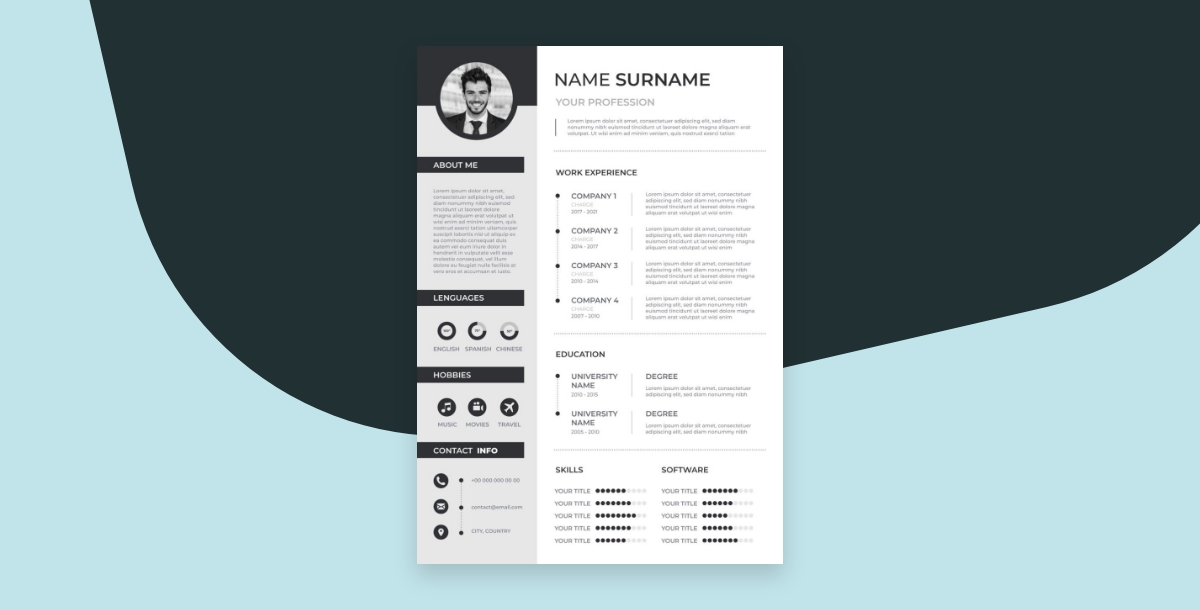 design a professional resume with color accents & readable fonts