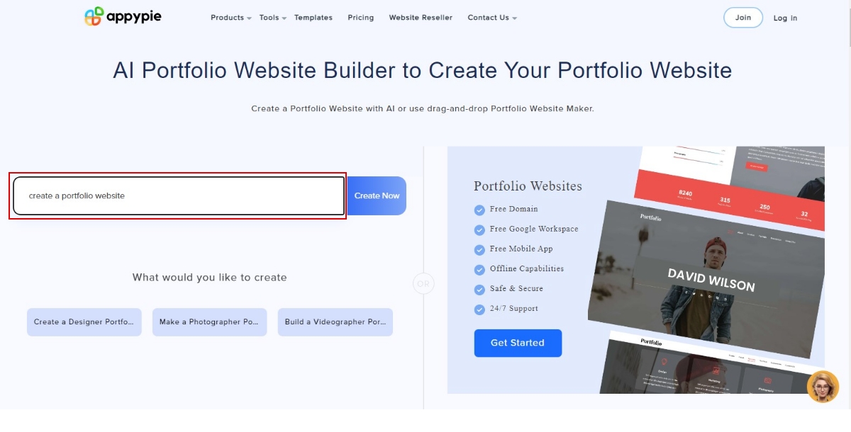create your portfolio website