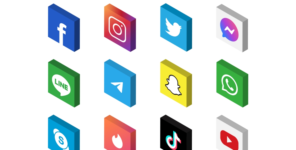 Isometric Social Media Icons Pack