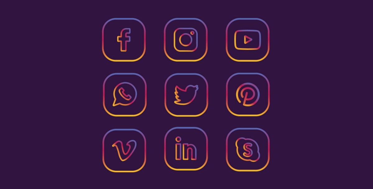 Minimal Social Media Icons