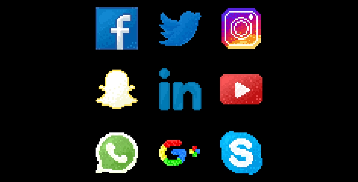 Pixel Art Social Media Icons Pack
