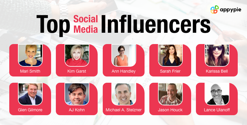 Top Social Media Influencers - Appy Pie