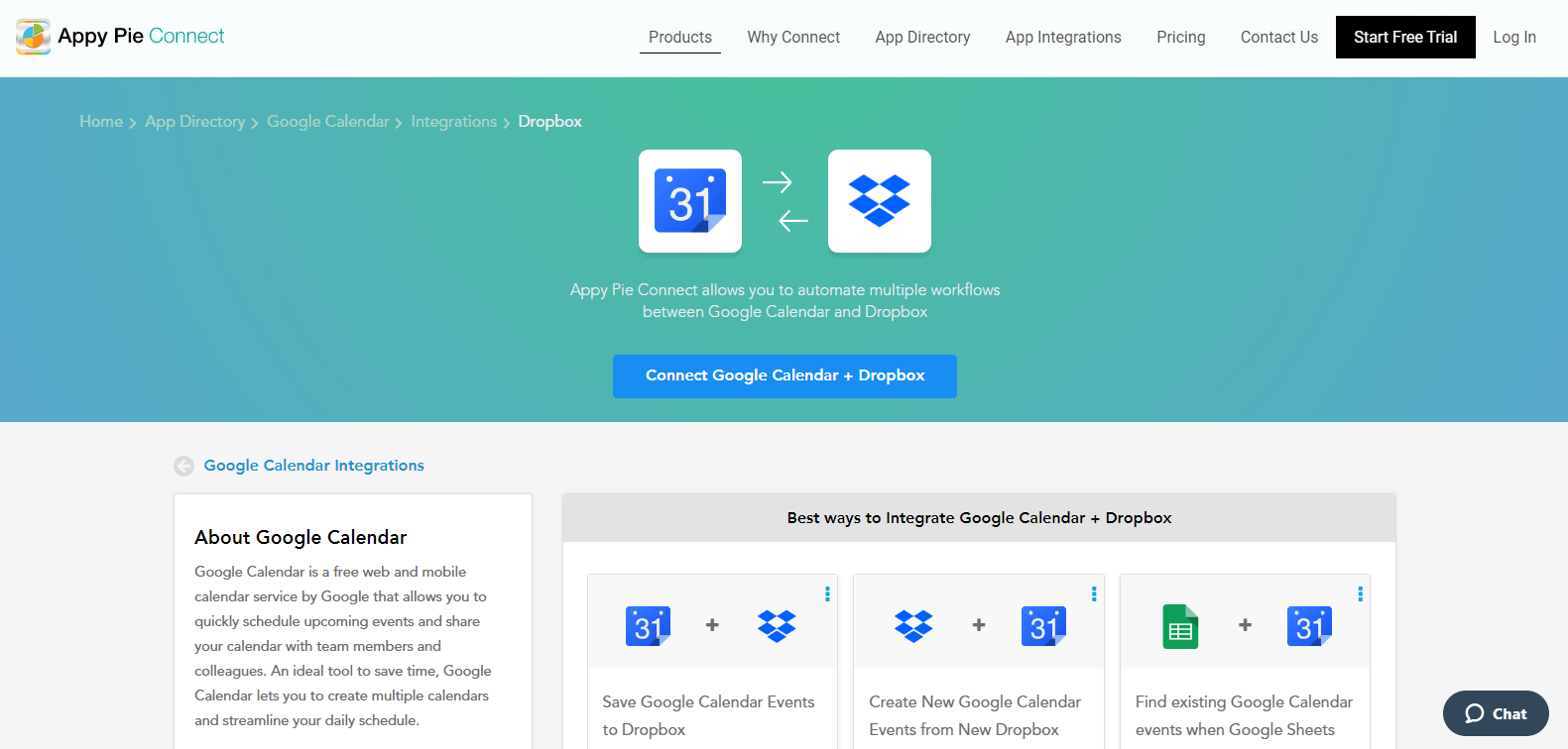 Integrate google calendar and Dropbox using Appy Pie