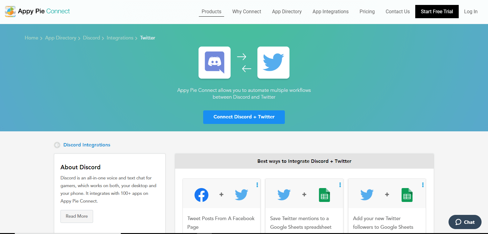 Integrated Connect discord and Twitter - Appy Pie