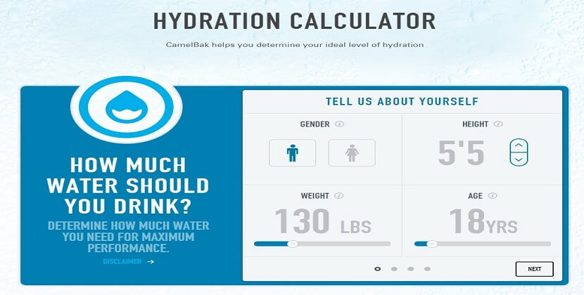 Hydration calculator - Appy Pie