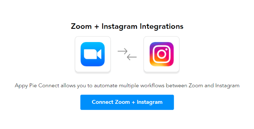 Integrate zoom with instagram - Appy Pie