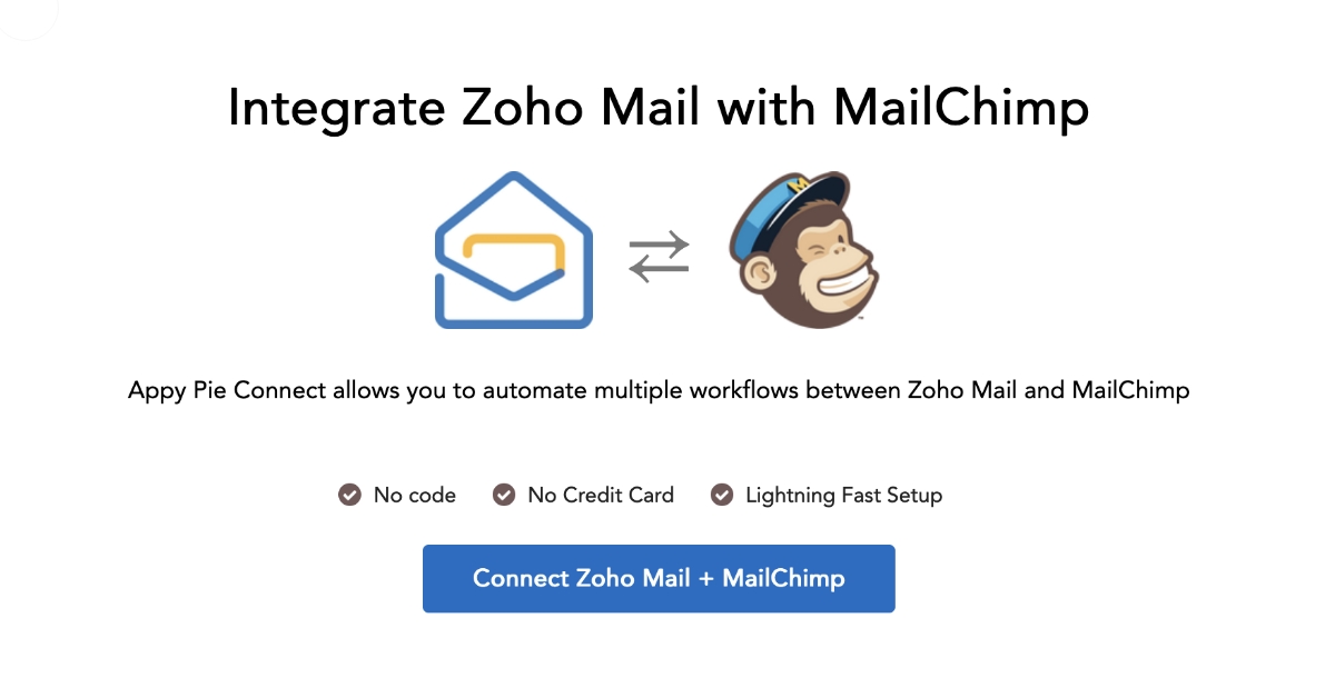 Integrate Zoho mail with Mailchimp - Appy Pie