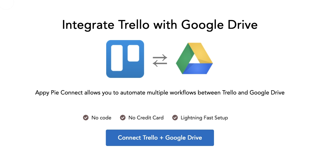 Integrate Google drive with Trello Cards - Appy Pie
