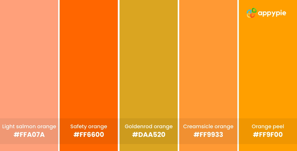 shades of Orange color