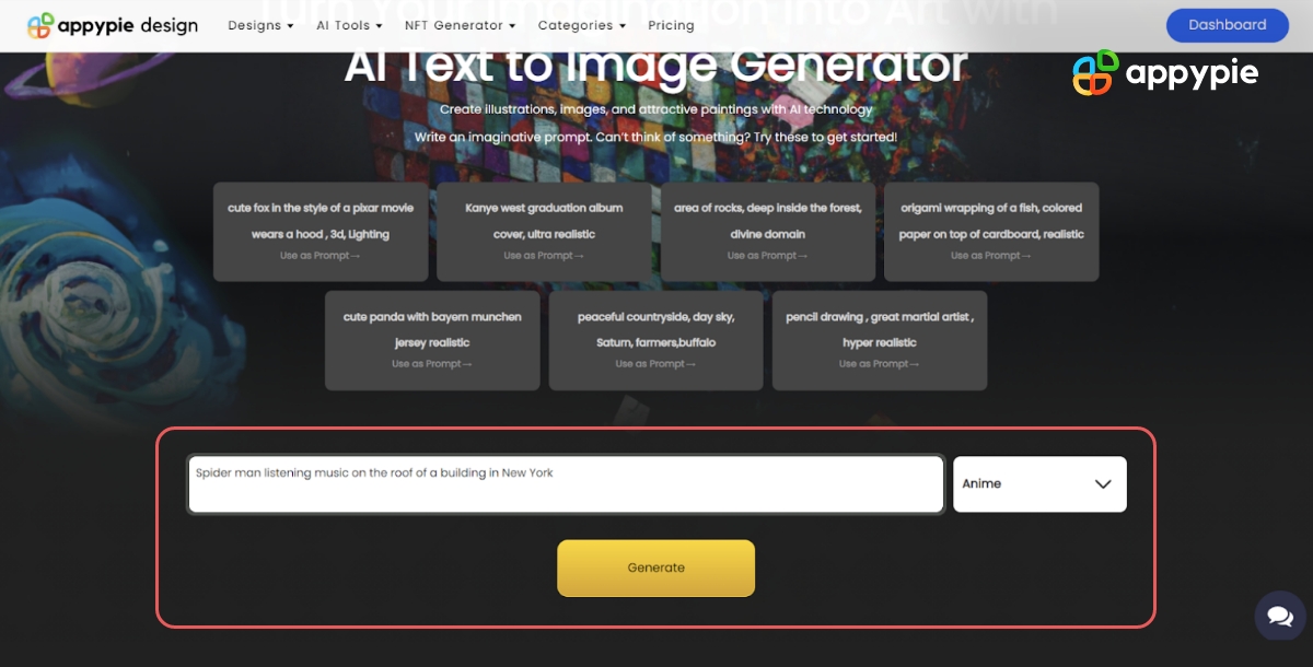 Appy Pie's AI Image Generator Step-1