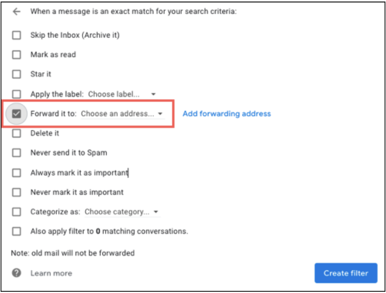 Actions based on Gmail Criteria